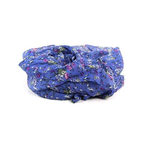 Платок  шарф хлопок цветы син - Платки -  -   -   - 490 руб.