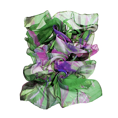 Платок Victoria шарф-шифон цветной зел - Платки - Victoria -  Всесезонные -  Зеленый - 190 руб.
