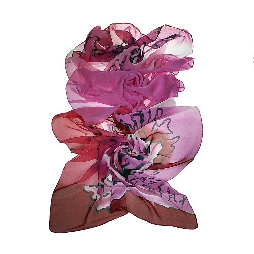 Платок Victoria шарф-шифон цветной роз - Платки - Victoria -  Всесезонные -  Розовый - 190 руб.