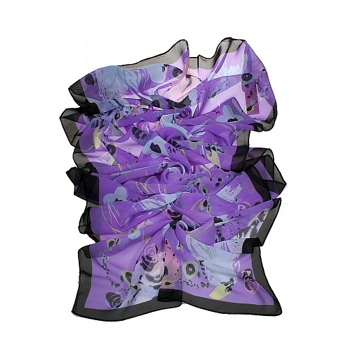 Платок Victoria шарф-шифон цветной фио - Платки - Victoria -  Всесезонные -  Фиолетовый - 190 руб.