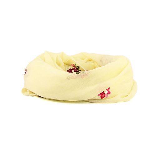 Платок Victoria шарф цветы/жемч.жел - Платки - Victoria -  Всесезонные -  Желтый - 490 руб.
