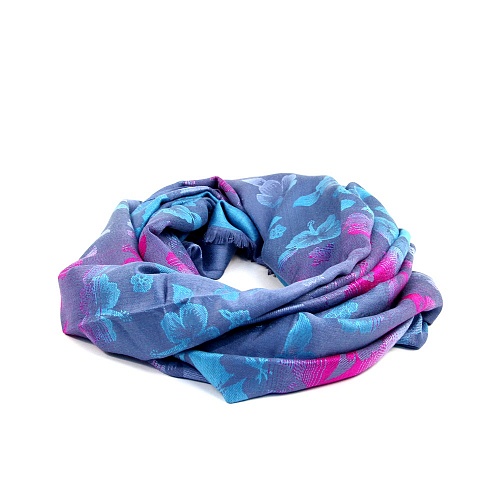 Платок Victoria шарф цветы син - Платки - Victoria -  Всесезонные -  Синий - 650 руб.