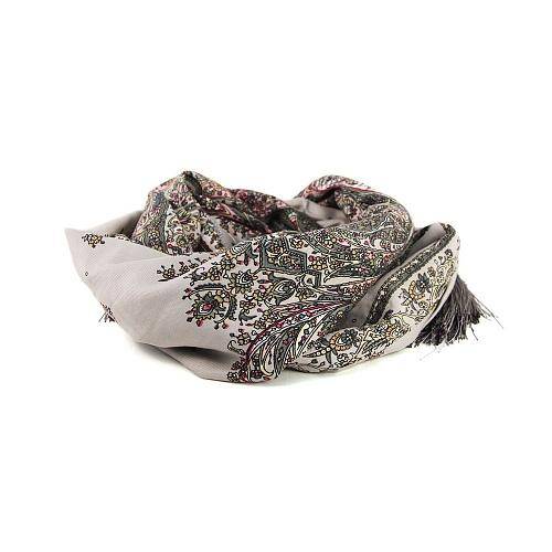 Платок  шарф 1793 пейсли бахр.сер - Платки -  -   -   - 590 руб.