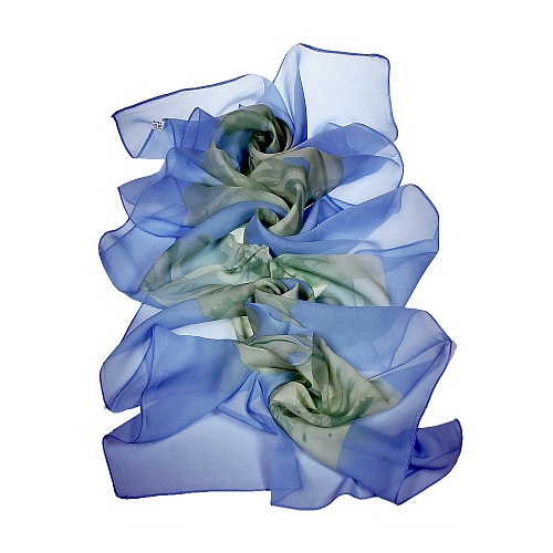 Платок Victoria шарф-шифон цветной гол - Платки - Victoria -  Всесезонные -  Голубой - 190 руб.