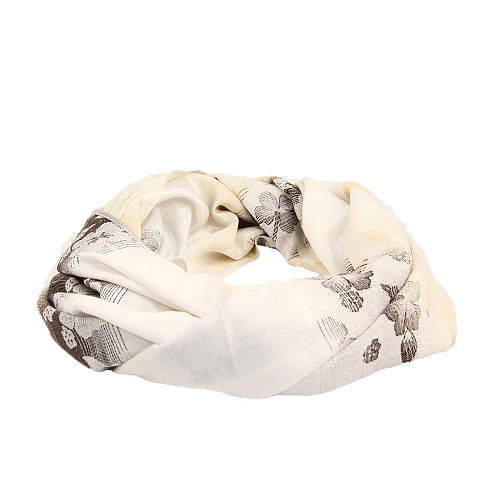 Платок Victoria шарф цветы бел - Платки - Victoria -  Всесезонные -  Белый - 650 руб.